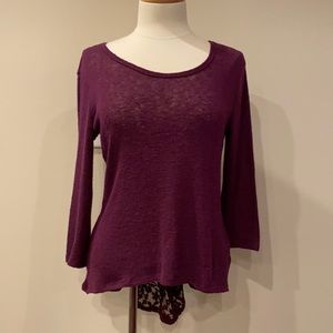 Purple tunic with lace “tail”